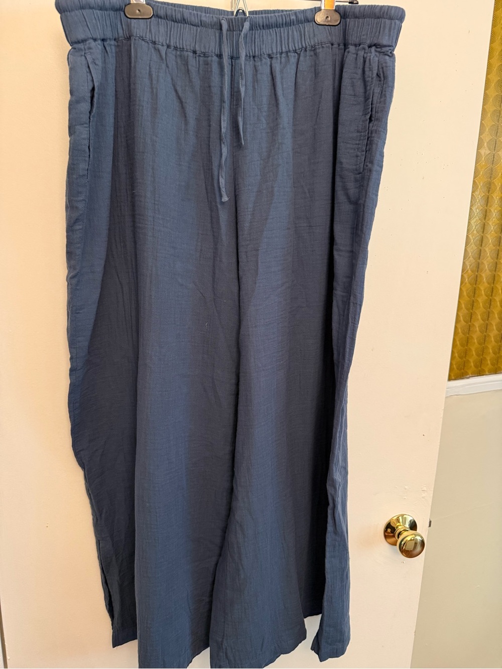 Pact Coastal Double Gauze set French Navy - Henley Tank and Split Hem Pants XXL - Picture 4 of 8
